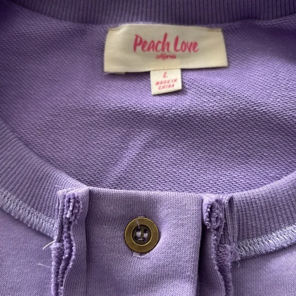 New Peach Love oversizeded sequin sweatshirts L - Picture 6 of 7